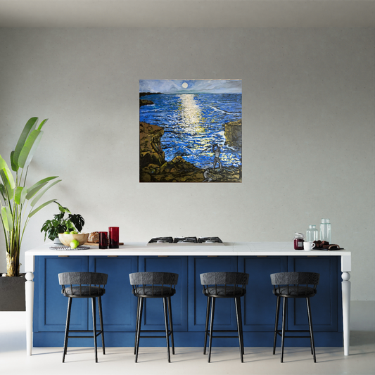 Rock Fishing in Moonlight